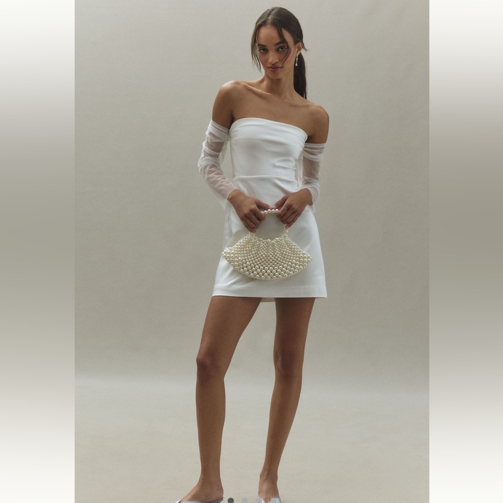 Anthropologie White Mini Dress